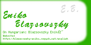 eniko blazsovszky business card